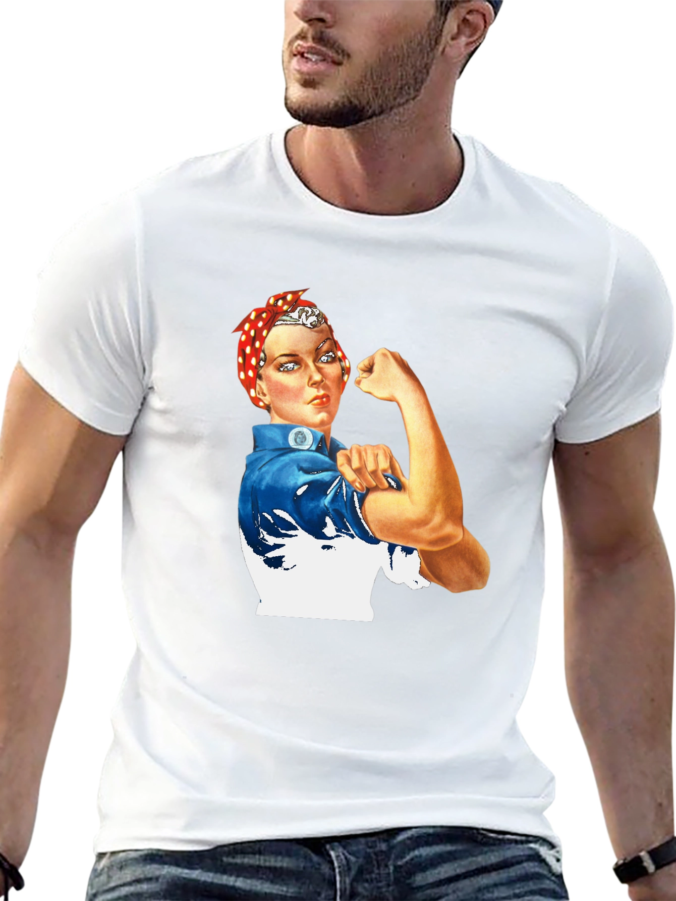 Rosie the Riveter Graphic T-Shirt - Black