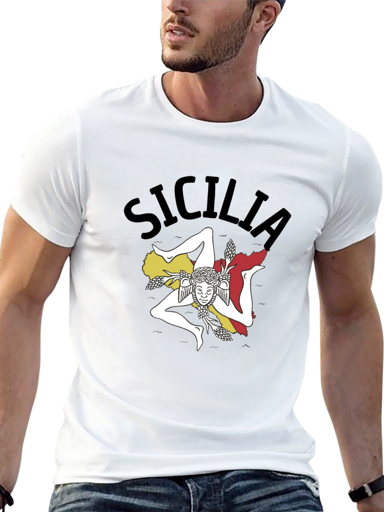 Sicilia T-Shirt Black Cotton Tee