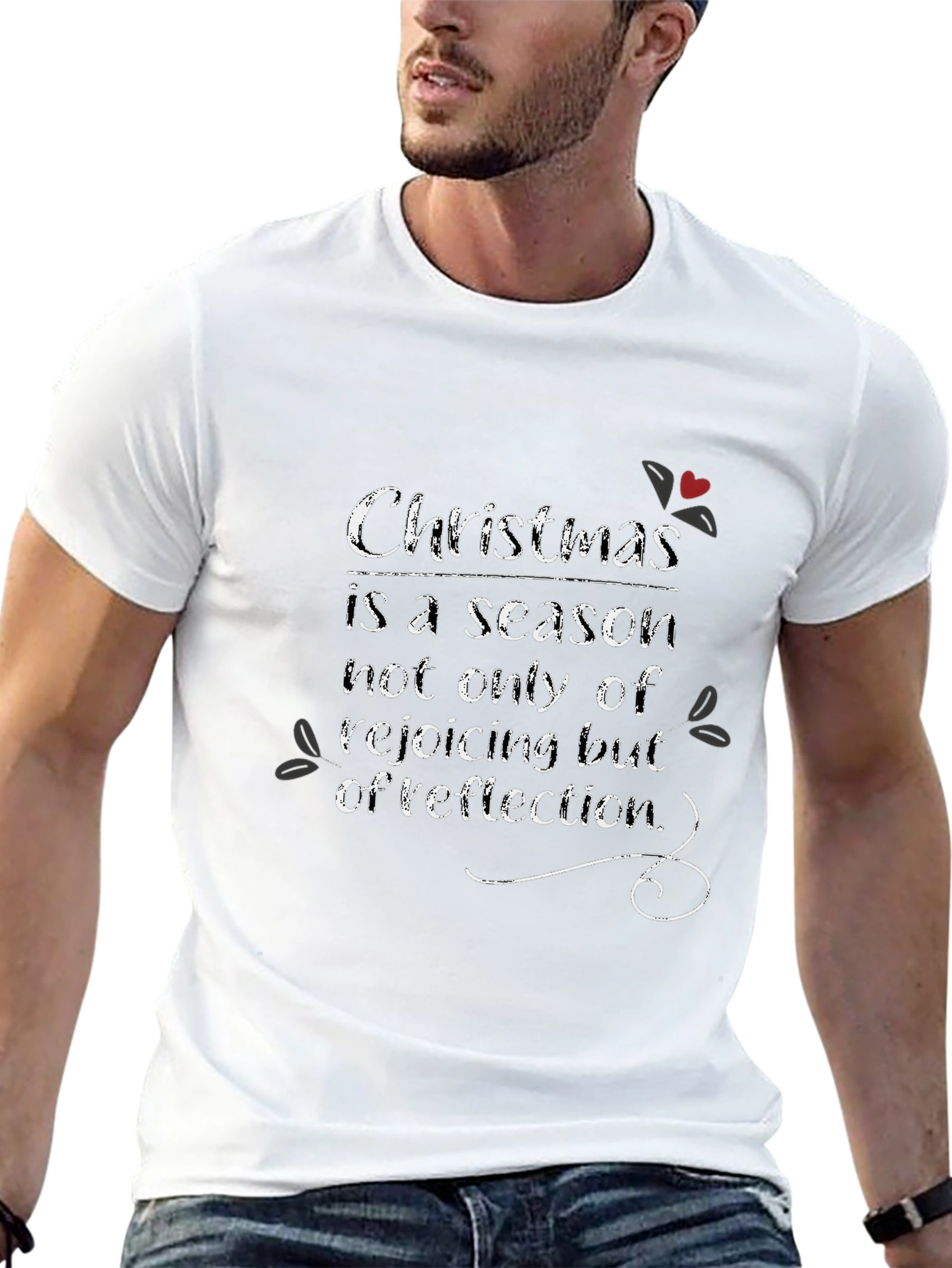 Christmas Reflection Graphic Tee - Holiday Season Shirt
