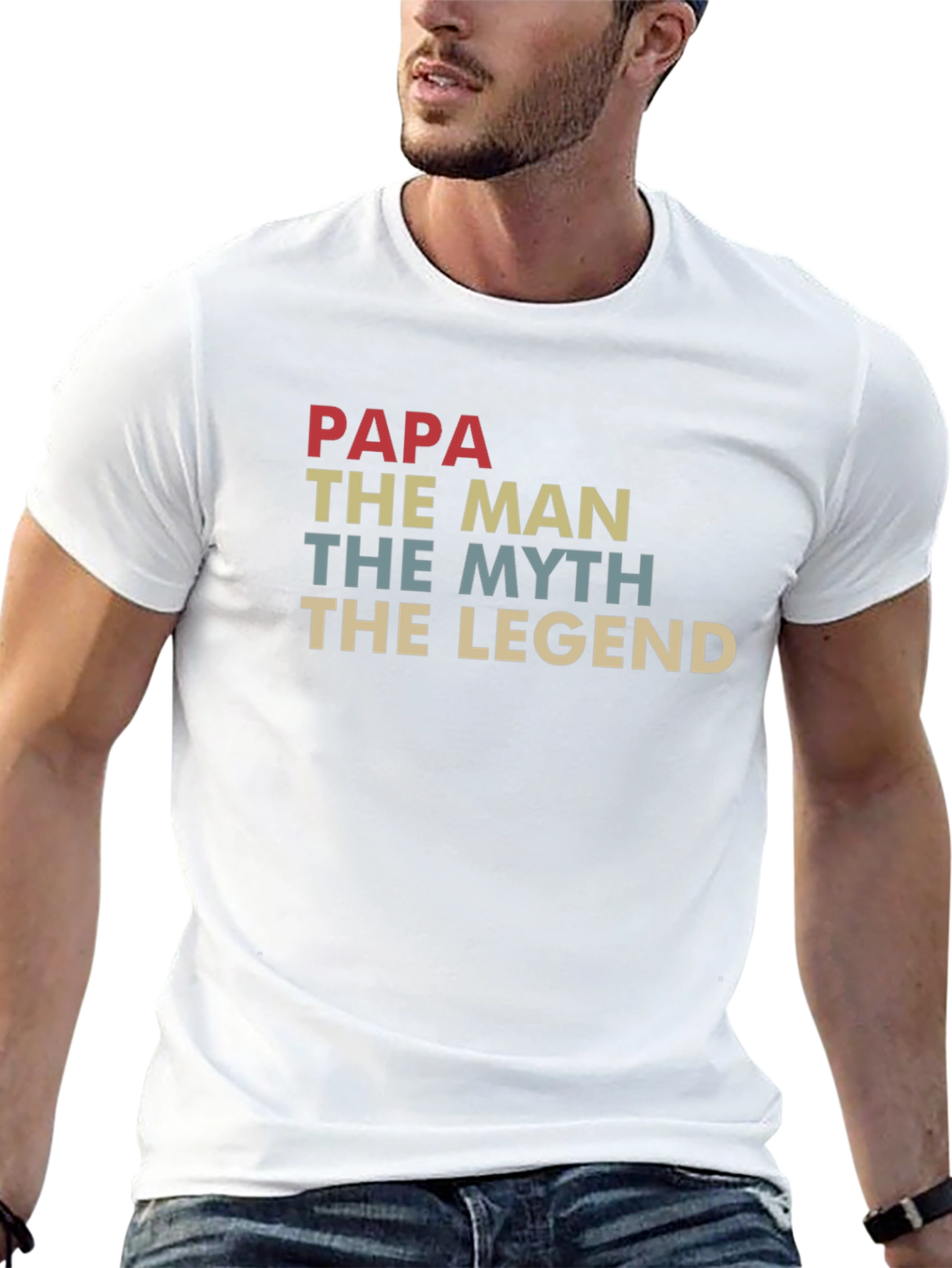 Papa The Man Myth Legend Graphic T-Shirt
