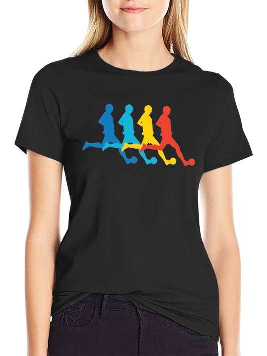 Colorful Soccer Players Graphic T-Shirt