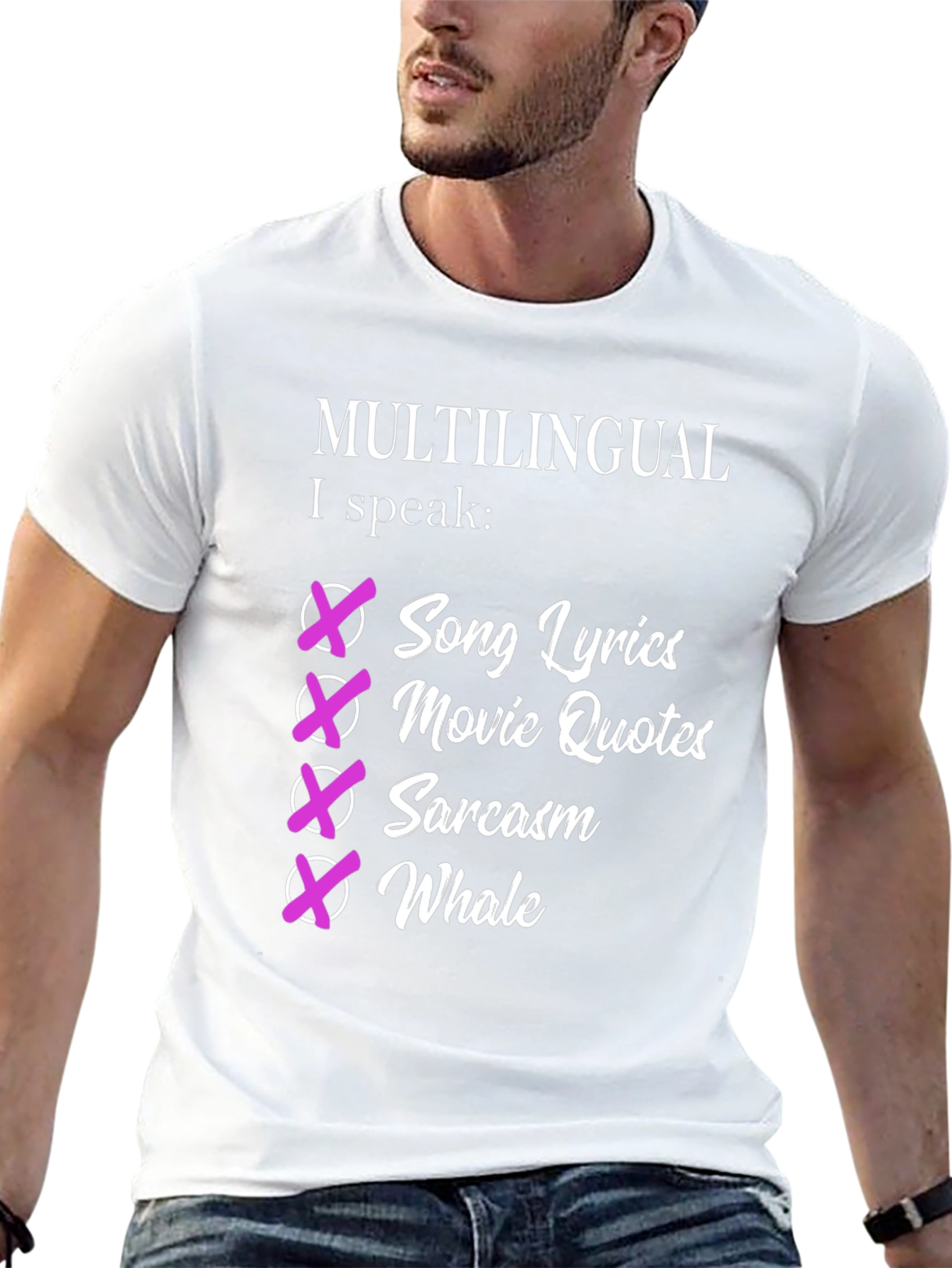 Multilingual Humorous Graphic T-Shirt