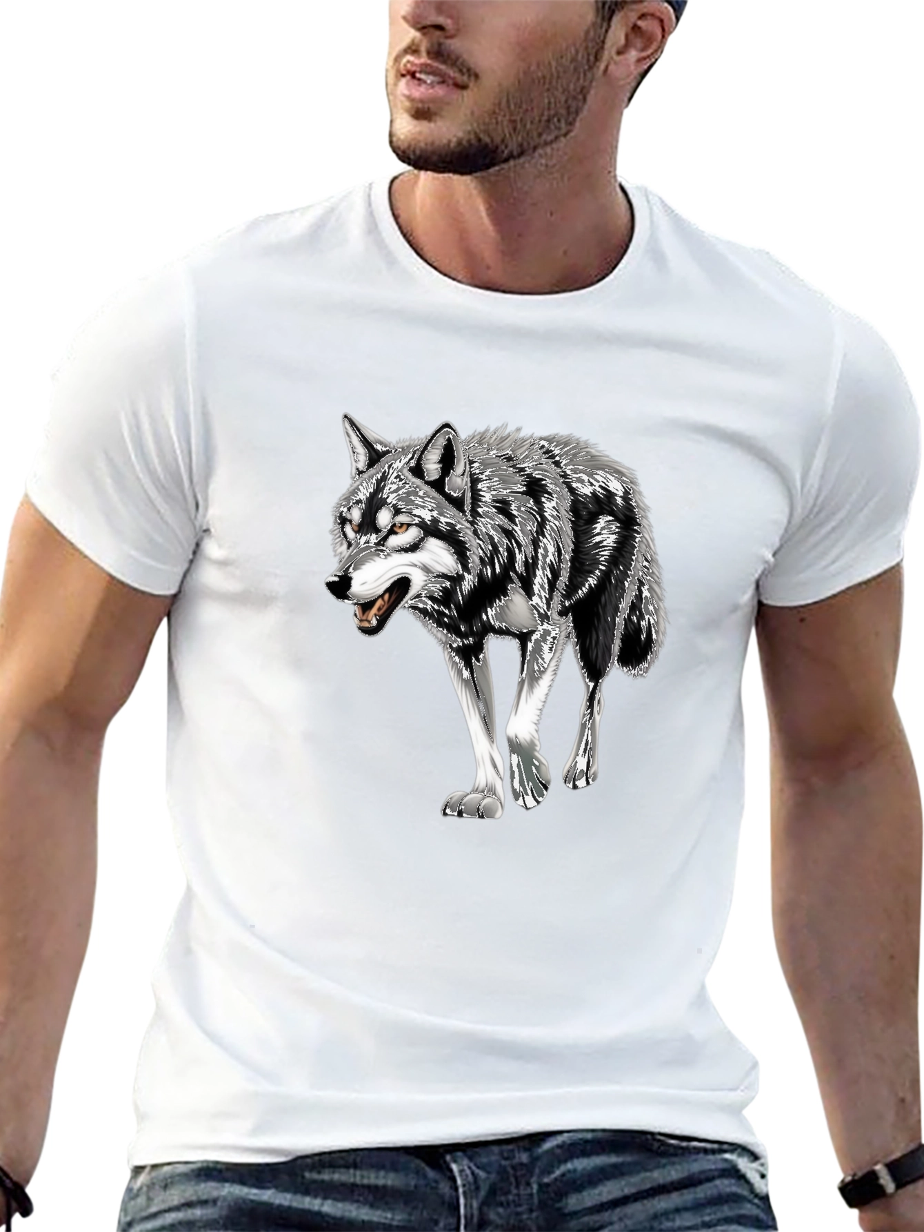 Black Wolf Graphic Tee - Mens