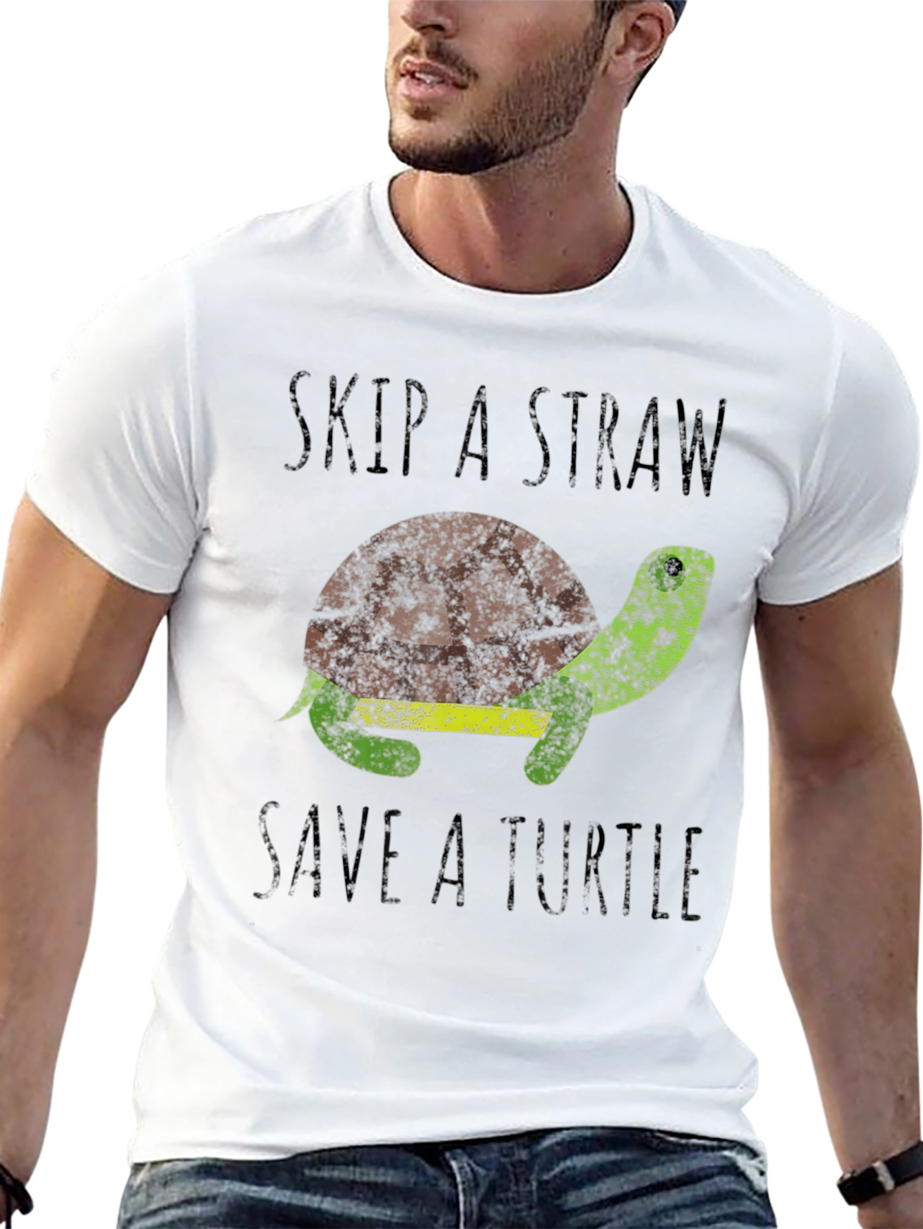 Skip A Straw Save A Turtle Graphic T-Shirt