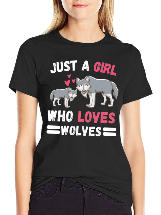 Just A Girl Who Loves Wolves Graphic Tee