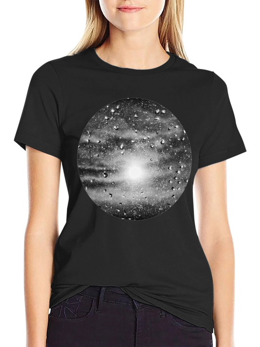 Black Graphic Tee - Rain on Glass Print