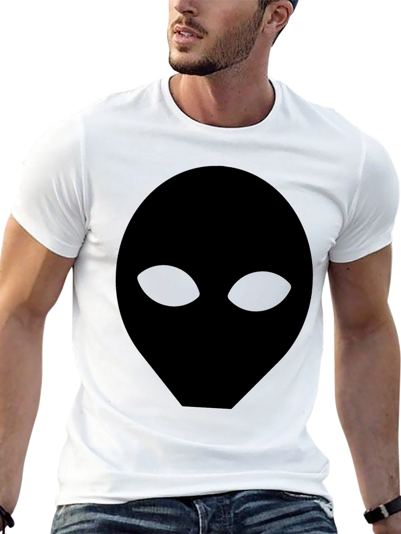 Alien Head Graphic Tee - Mens Black T-Shirt