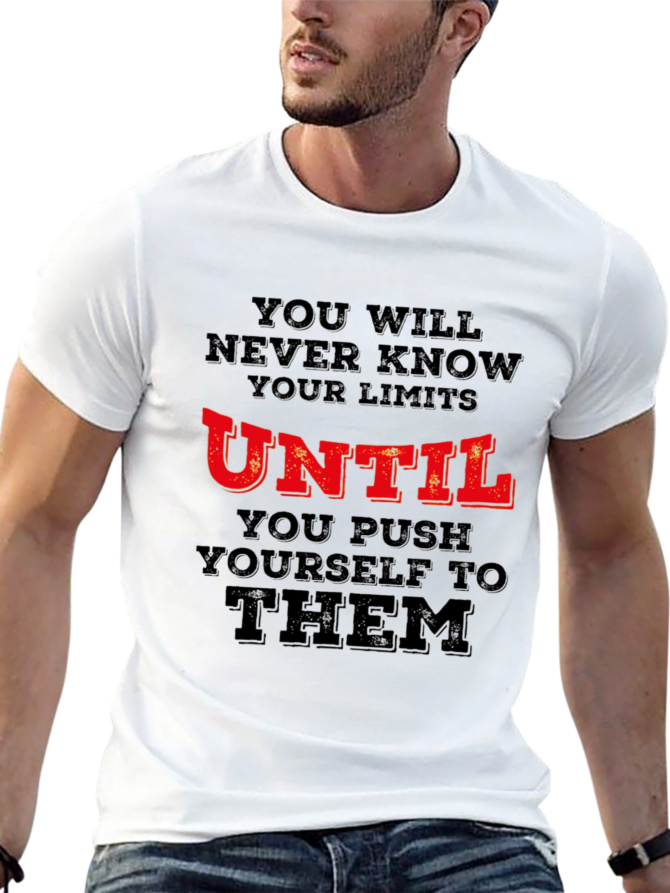 Motivational T-Shirt: Push Your Limits Black Tee