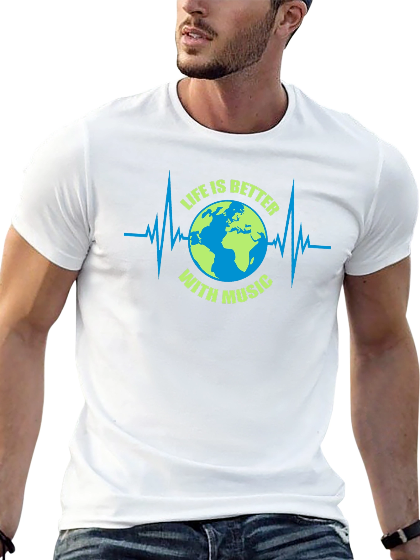 Life is Better with Music Earth Graphic Tee