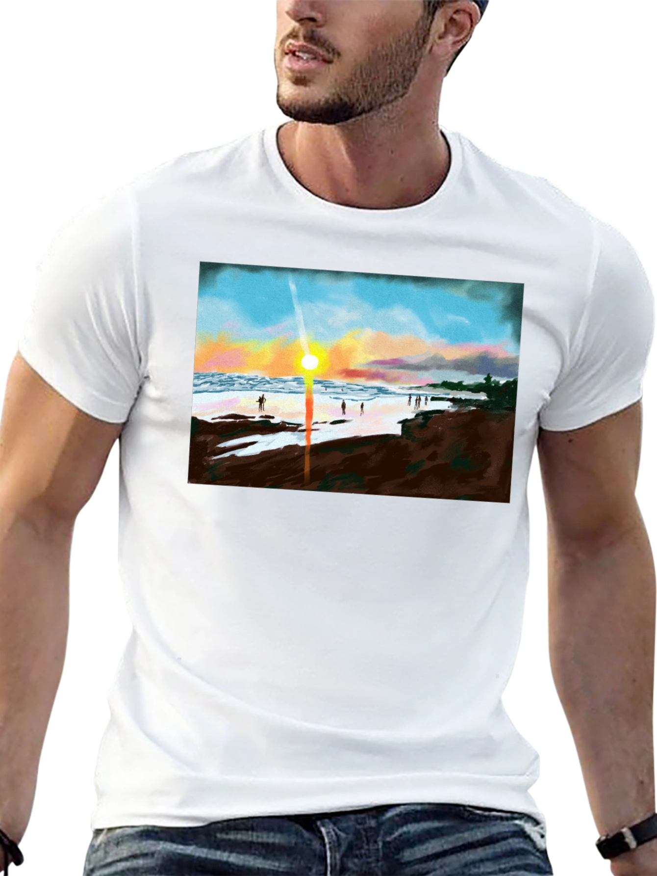 Sunset Beach T-Shirt - Coastal Design