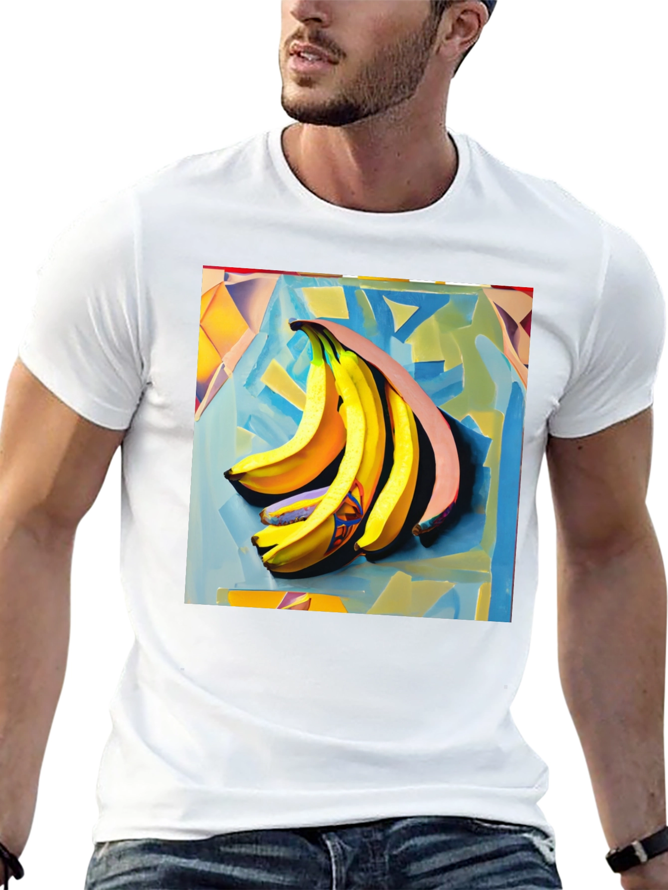 Banana Art Print Black T-Shirt