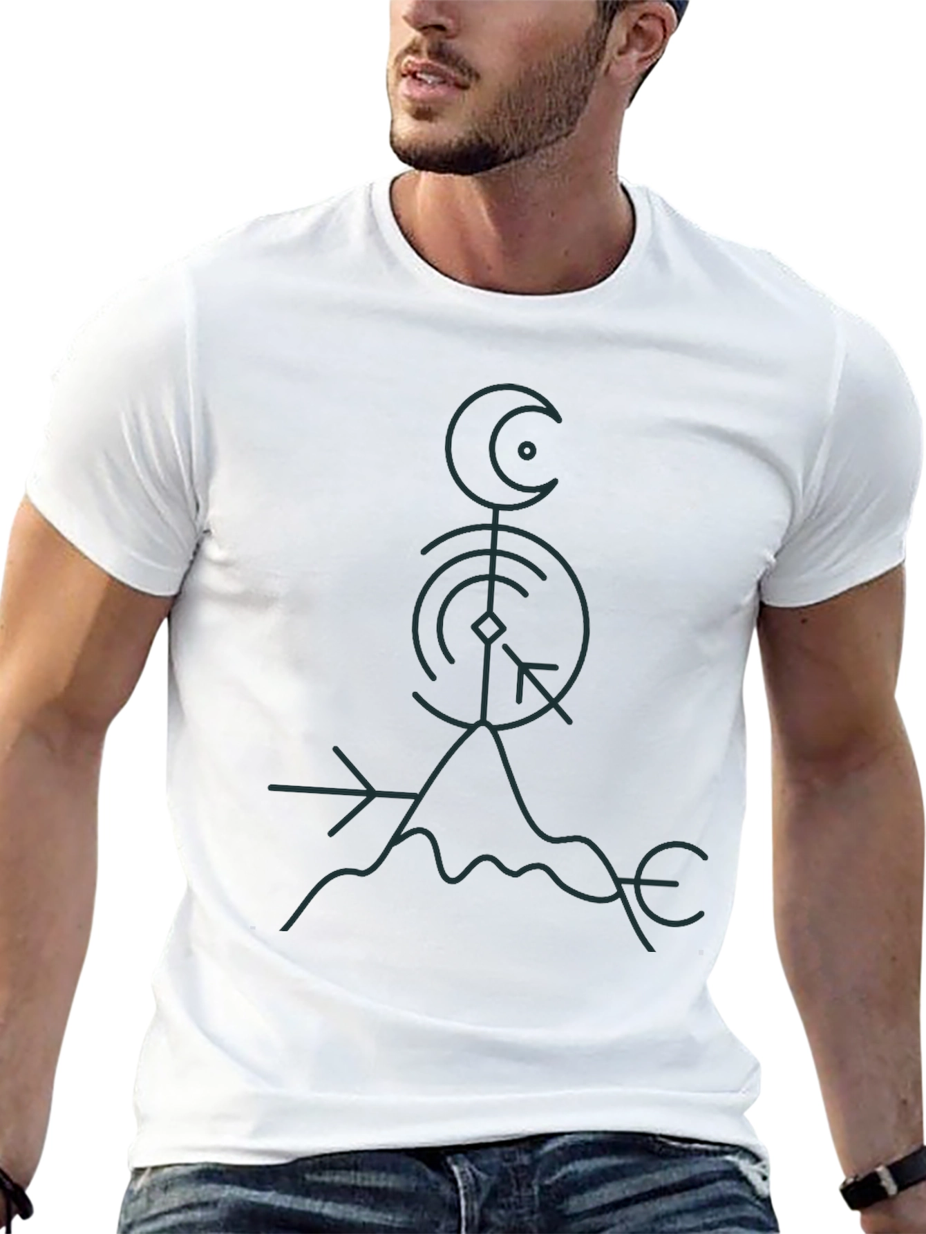 Mystic Symbol Graphic Tee - Black Cotton T-Shirt