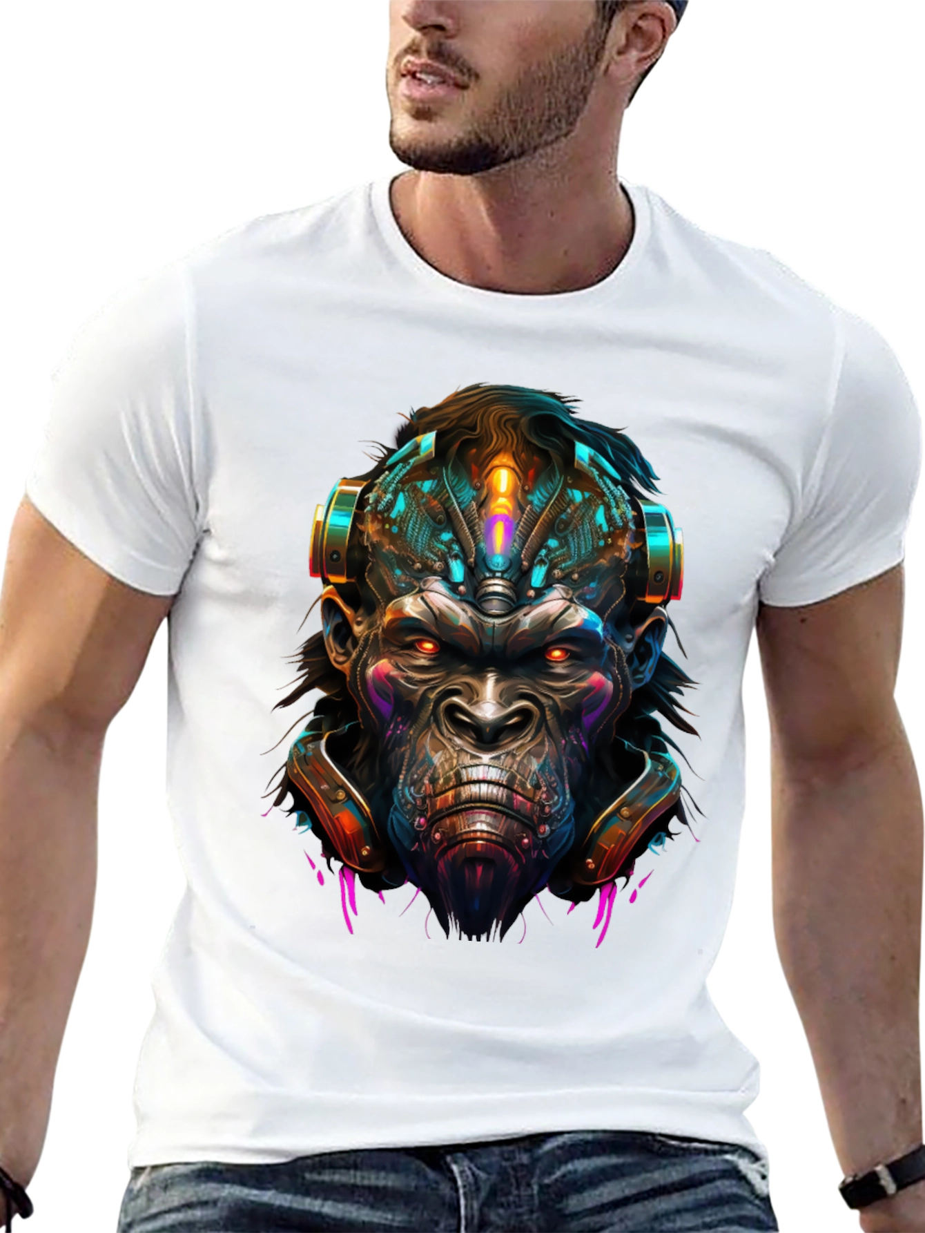 Cyber Ape T-Shirt - Futuristic Graphic Tee