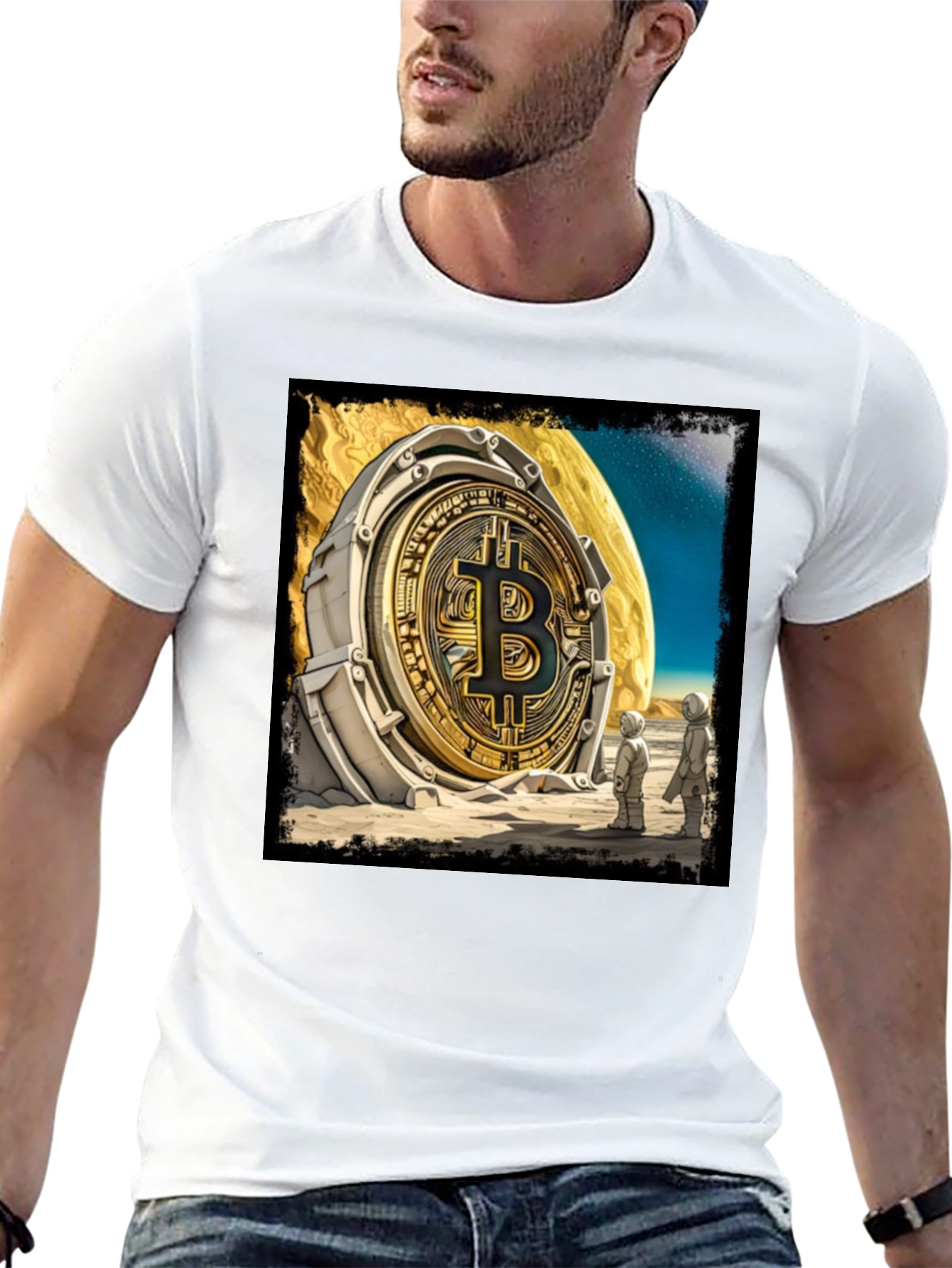 Bitcoin Moon Landing Graphic Tee