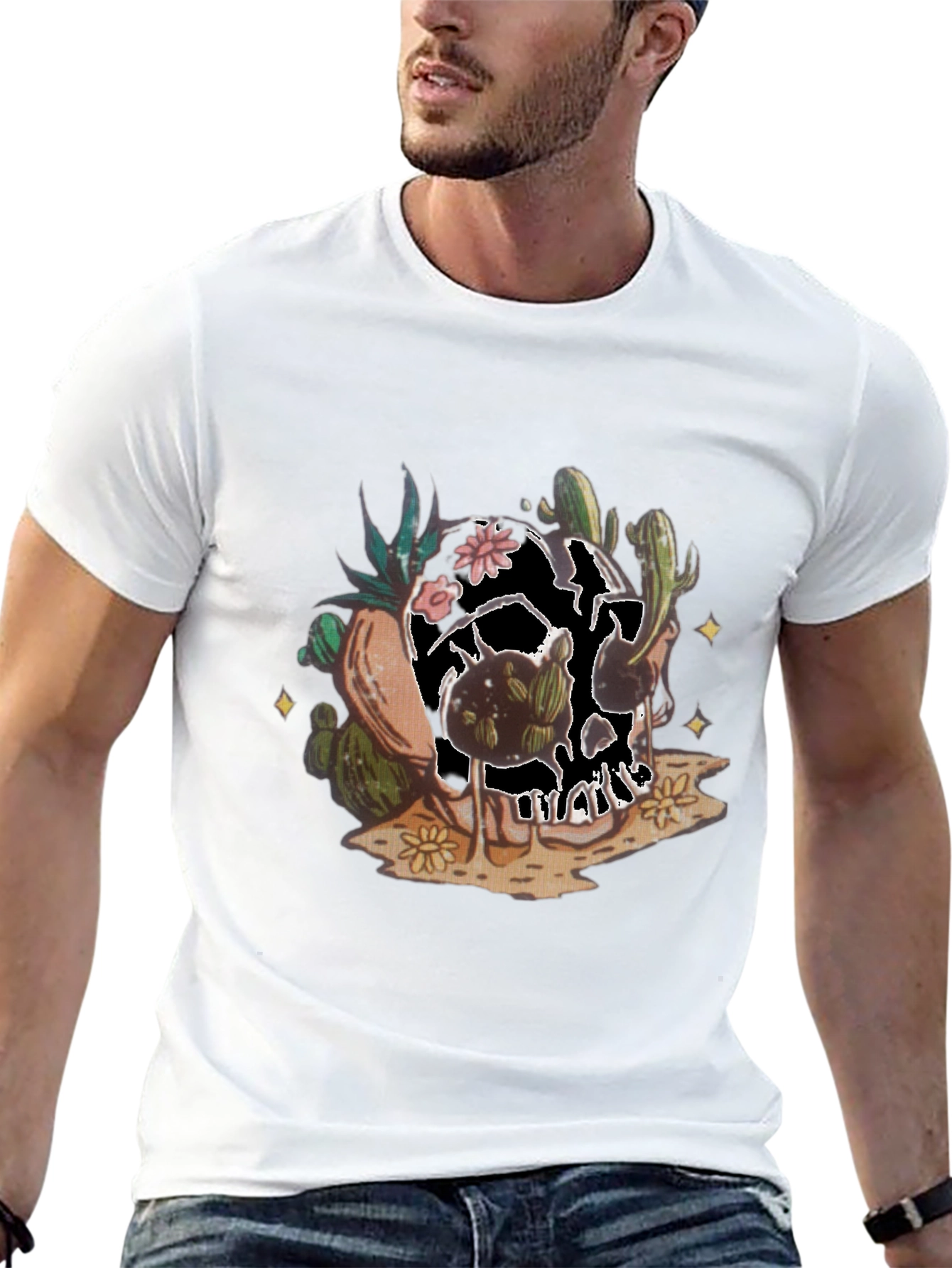 Cactus Skull Graphic Tee - Unique Desert Style