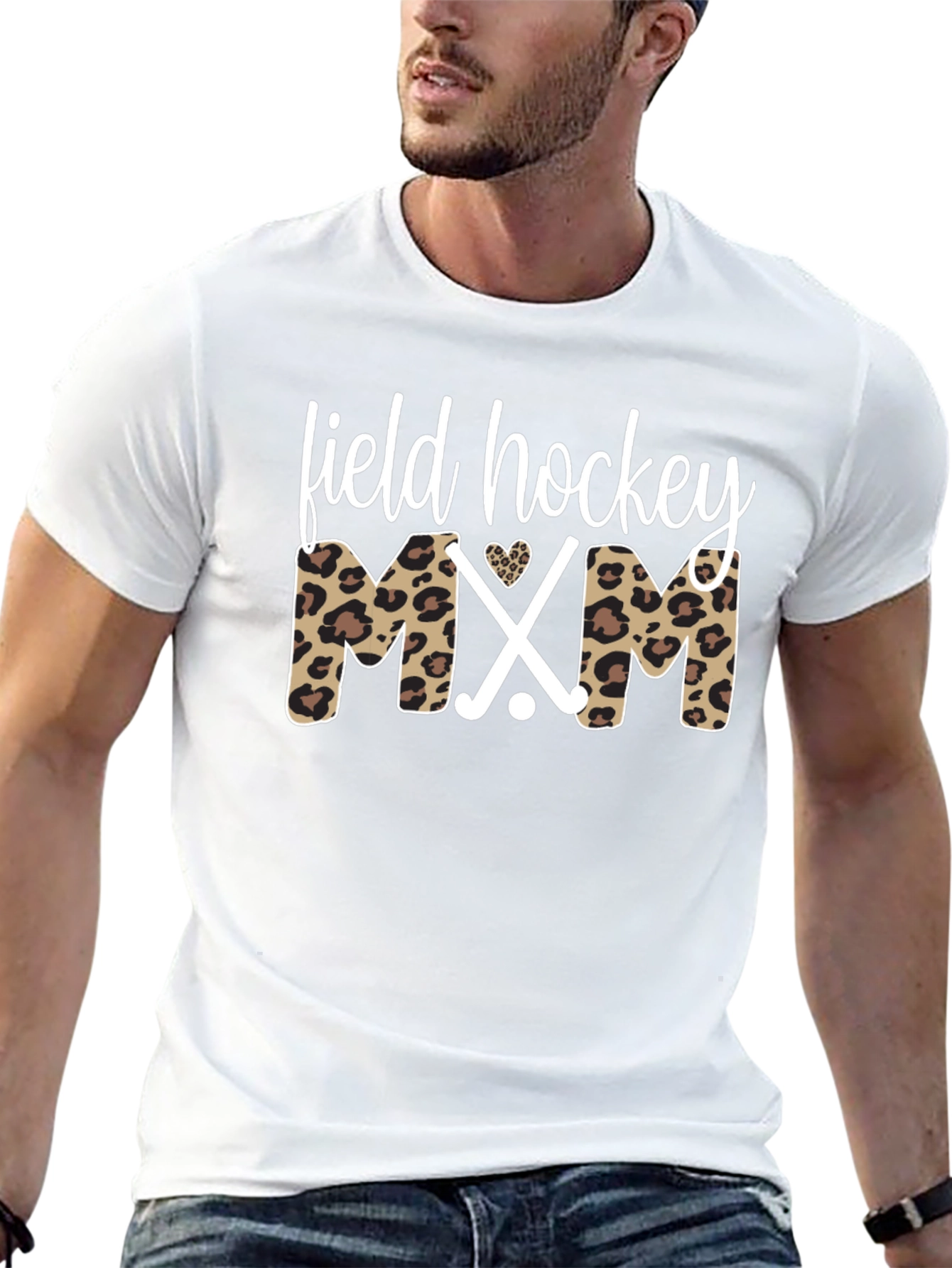 Field Hockey Mom Leopard Print T-Shirt