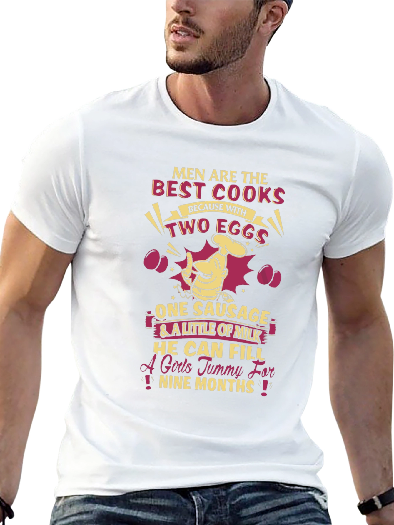 Funny Mens Best Cooks Eggs Sausage T-Shirt