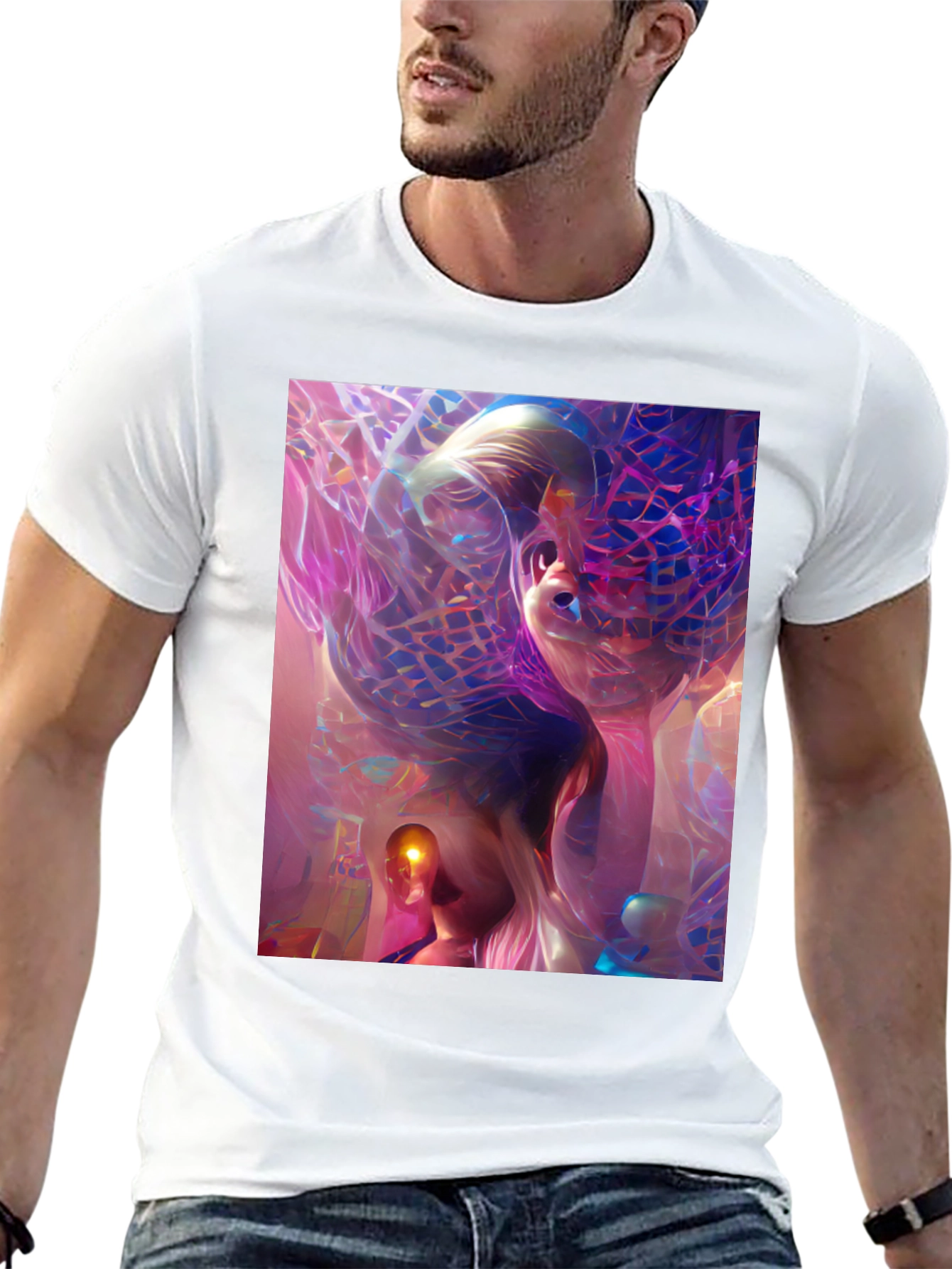 Abstract Art Print Black T-Shirt - Unique Graphic Tee