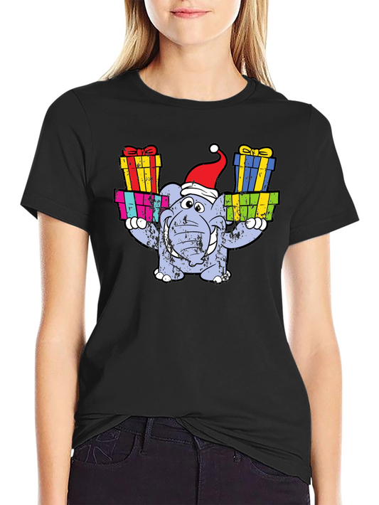 Festive Elephant Christmas T-Shirt