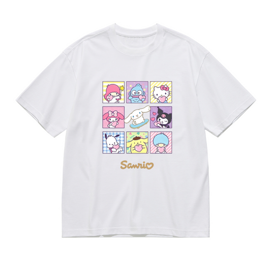 Sanrio All?Star Character Grid Art Plus Size Women Graphic Tee