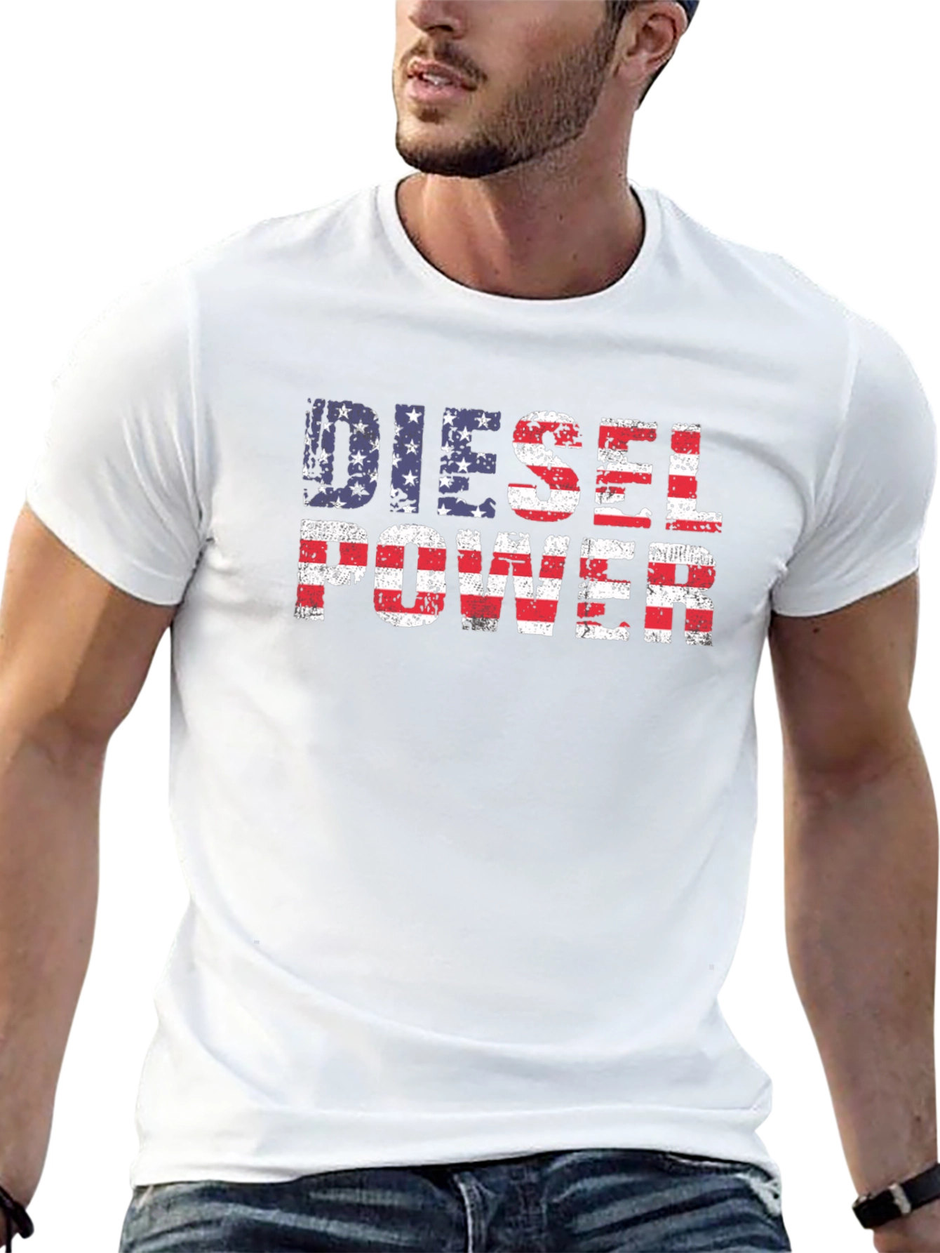 Diesel Power American Flag Graphic T-Shirt