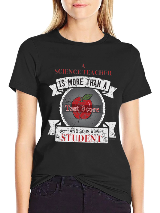 Science Teacher Student Apple Graphic T-Shirt