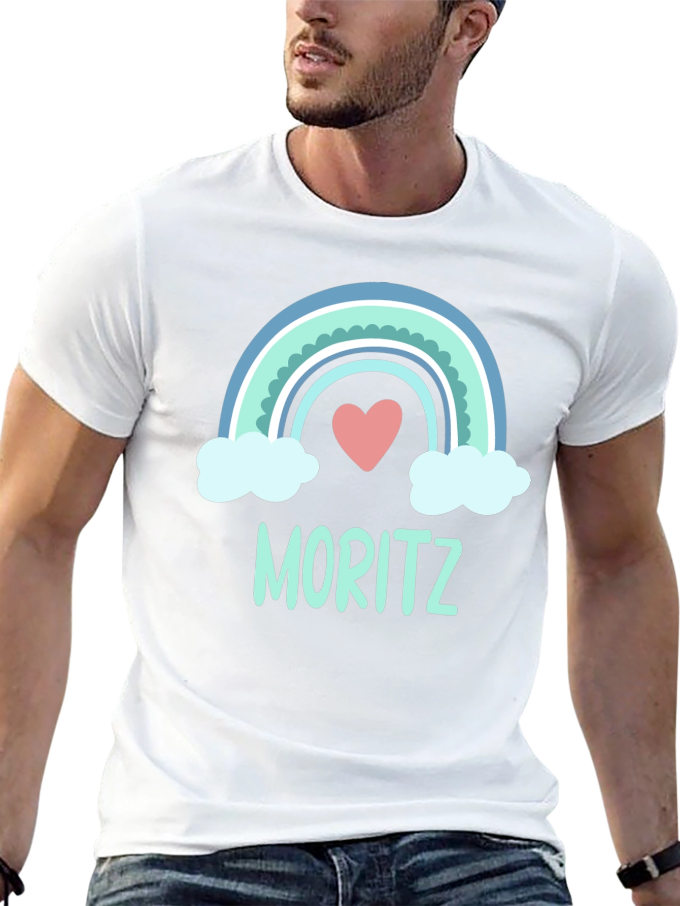 Moritz Rainbow Heart Graphic T-Shirt