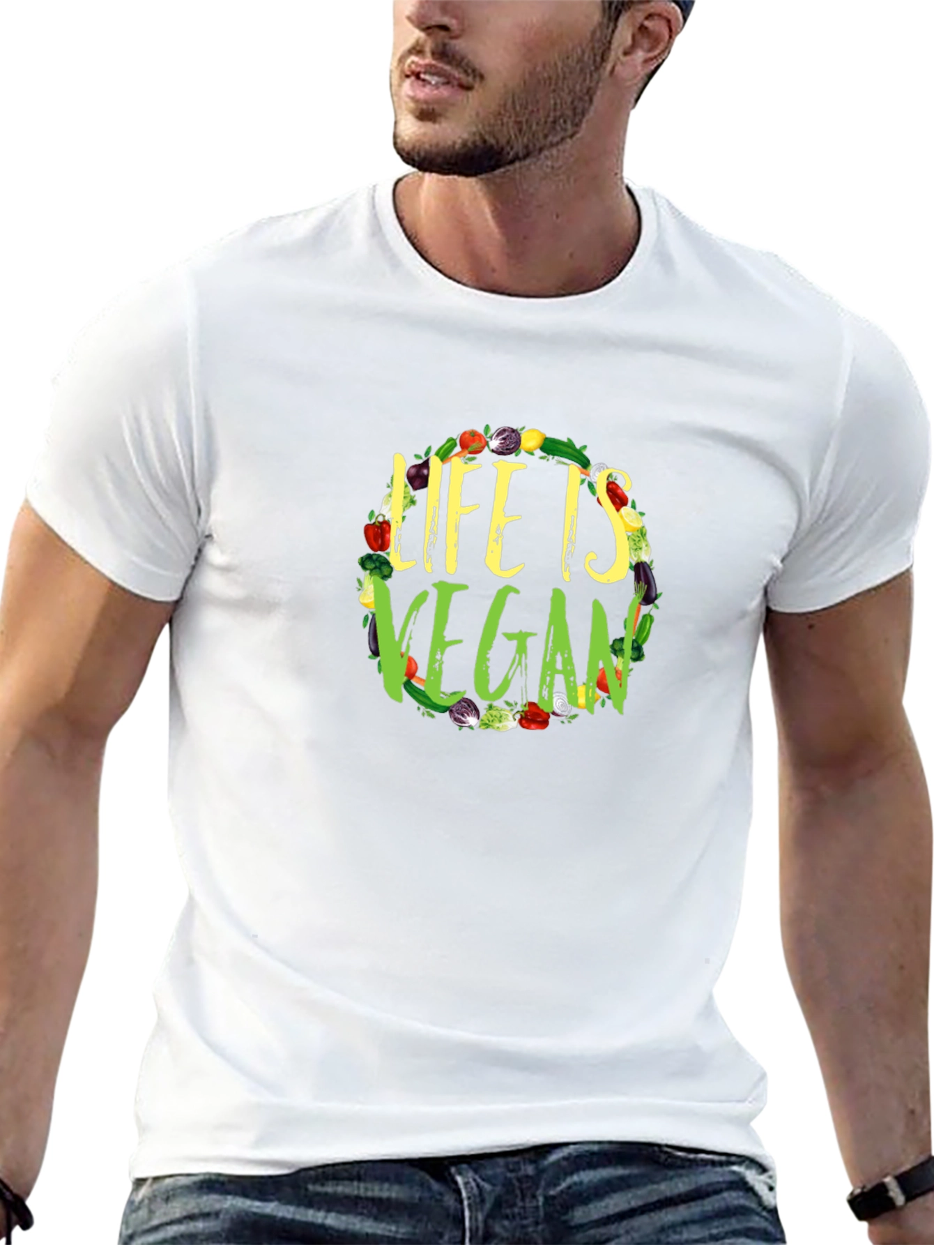 Life is Vegan Black Graphic Tee
