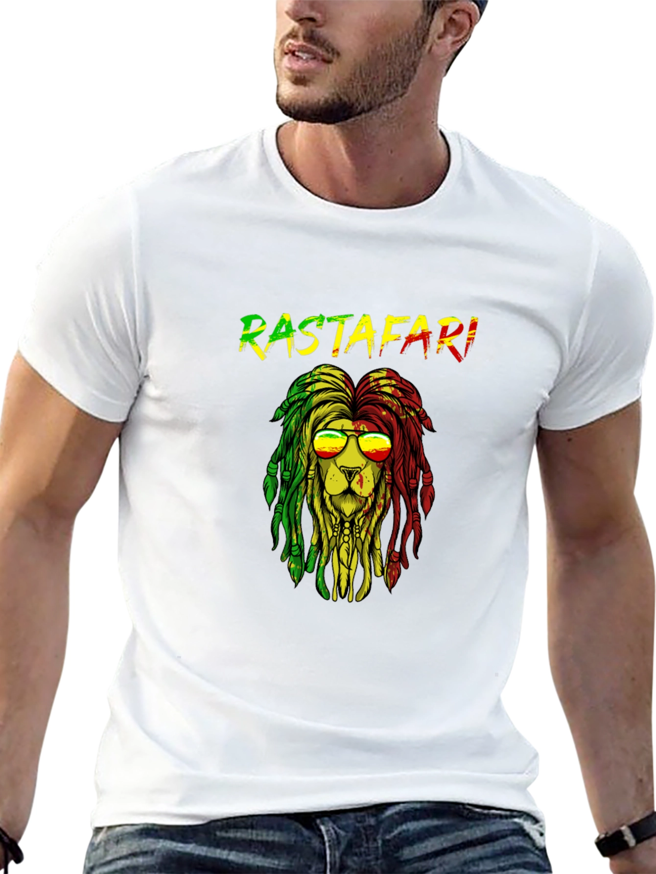 Rastafari Lion Graphic T-Shirt - Reggae Style