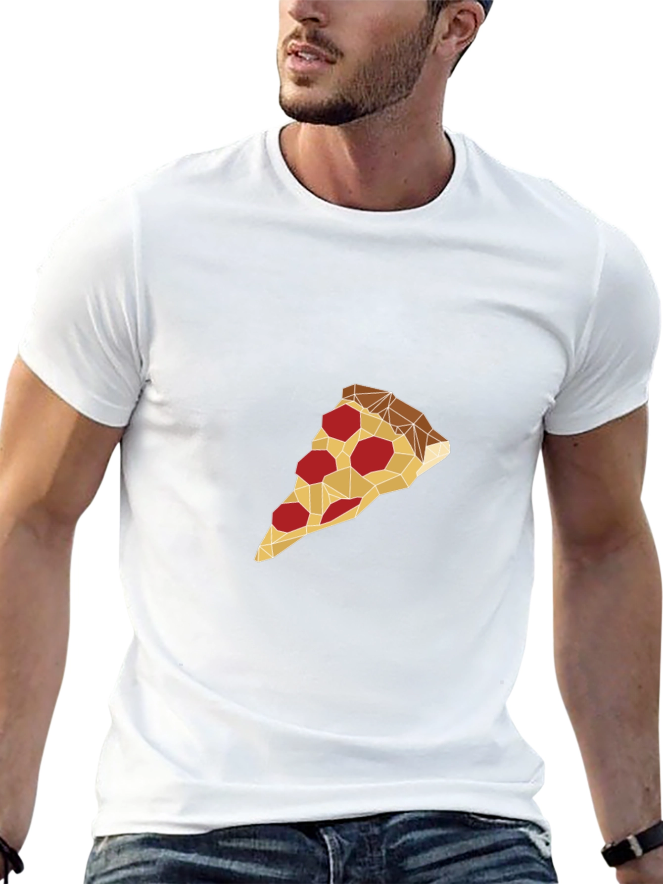 Geometric Pizza Slice Graphic Tee
