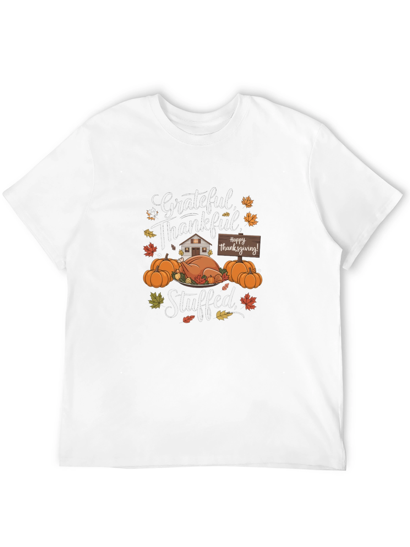 Grateful Thankful Stuffed Thanksgiving T-Shirt