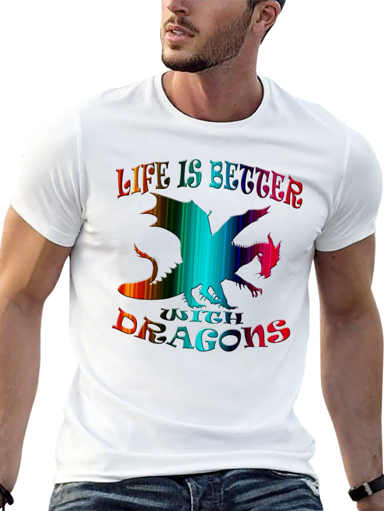 Life is Better with Dragons Black Graphic Tee
