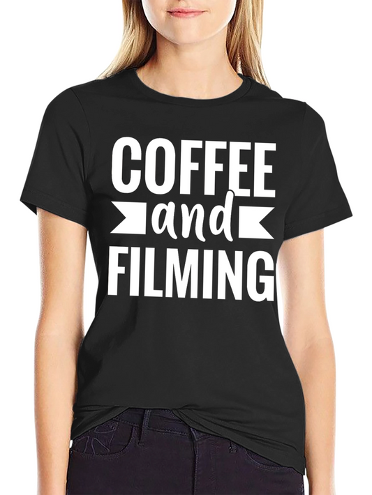 Coffee and Filming Black Graphic T-Shirt