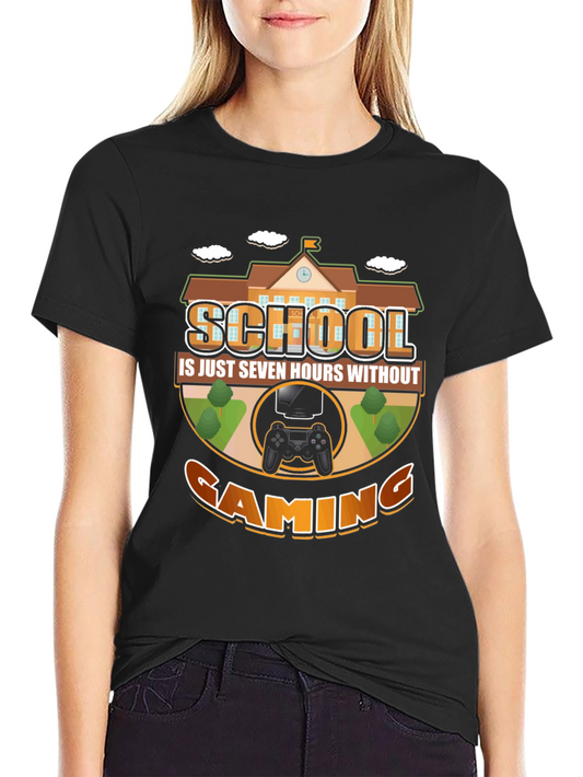 School vs. Gaming T-Shirt - Funny Gamer Tee