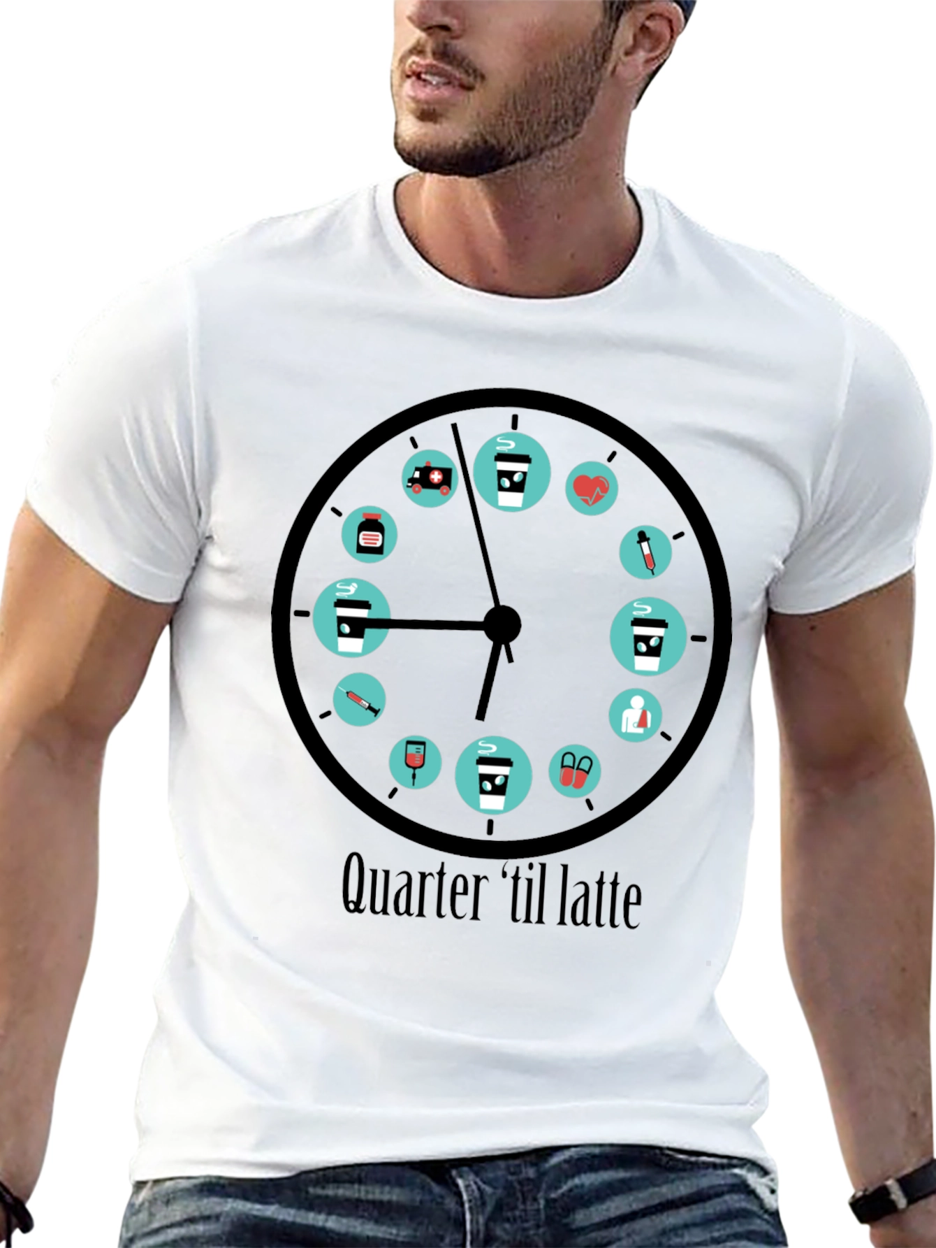 Quarter til Latte T-Shirt: Coffee OClock