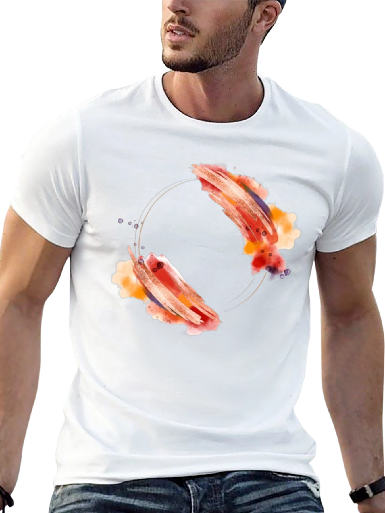 Abstract Artistic Design Black T-Shirt