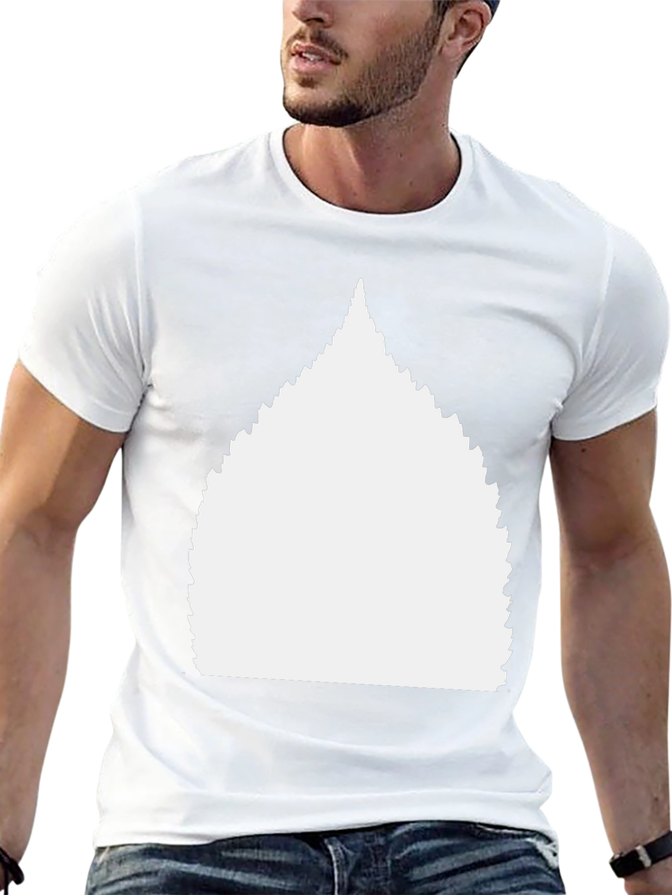 Blank White Graphic on Black Mens Tee