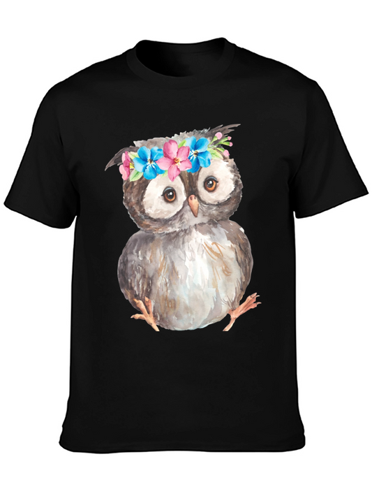 Owl with Flower Crown T-Shirt