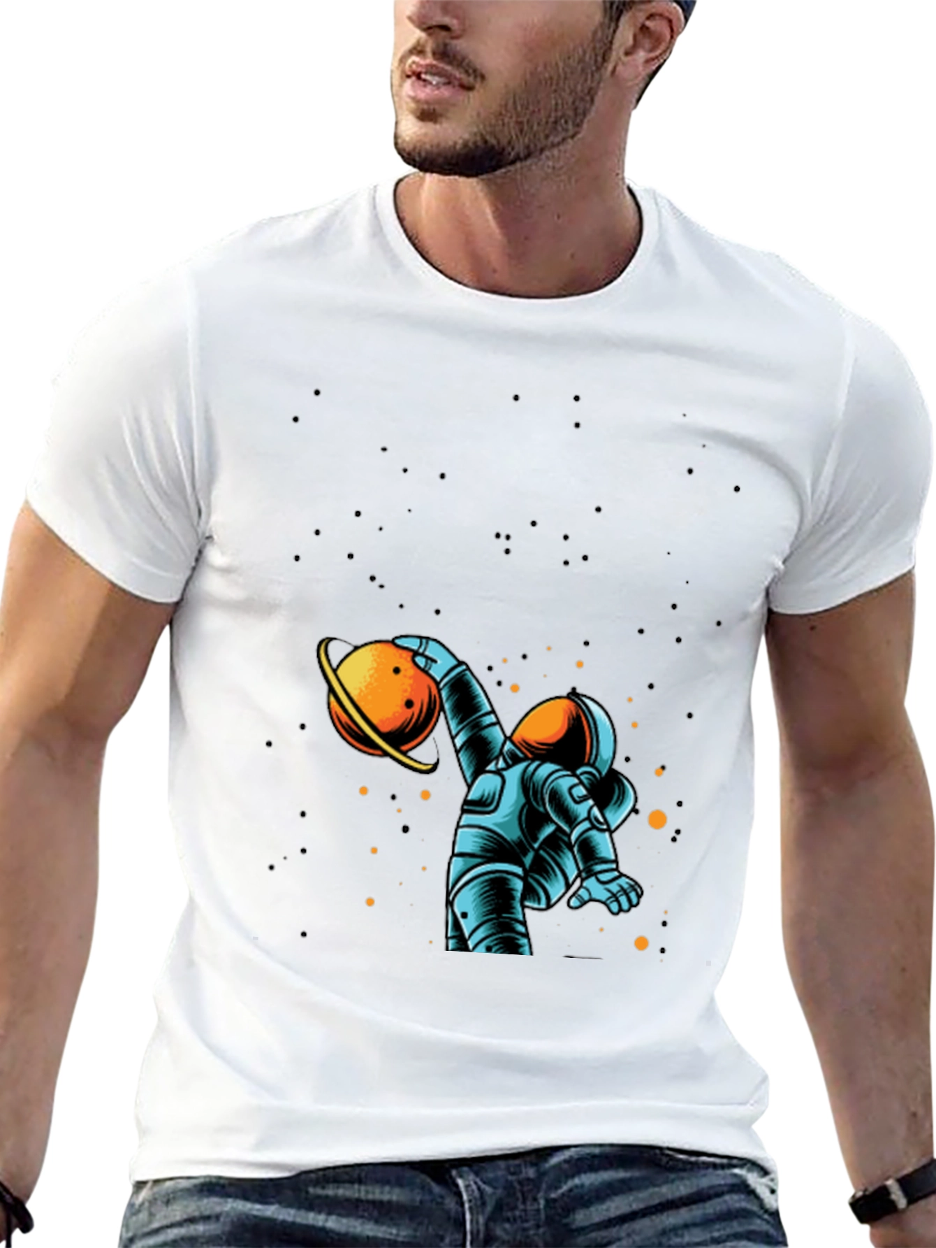 Astronaut Planet T-Shirt - Space Graphic Tee