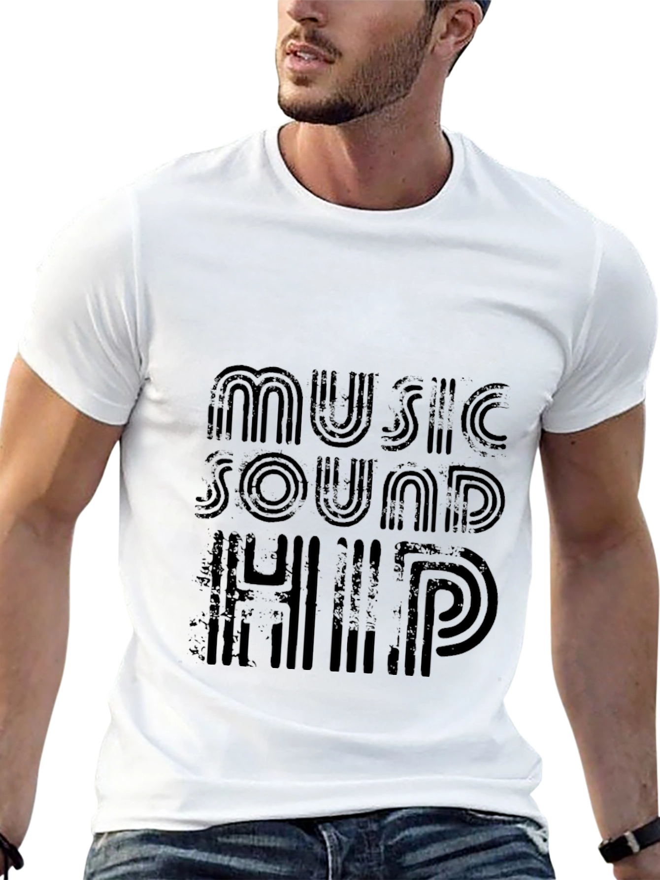 Retro Music Sound Hip Black Graphic Tee