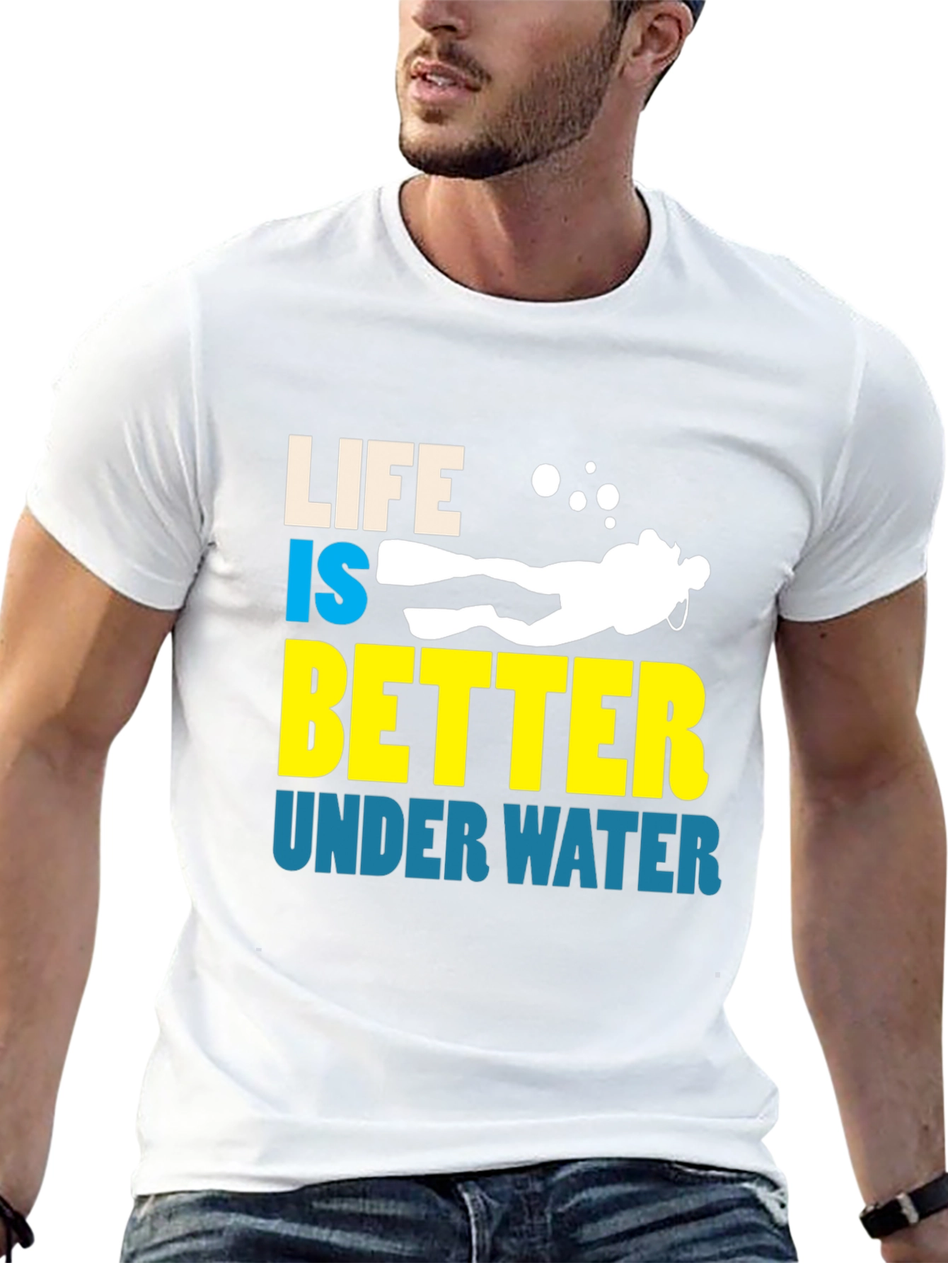 Life is Better Underwater Graphic T-Shirt - Diving Enthusiast