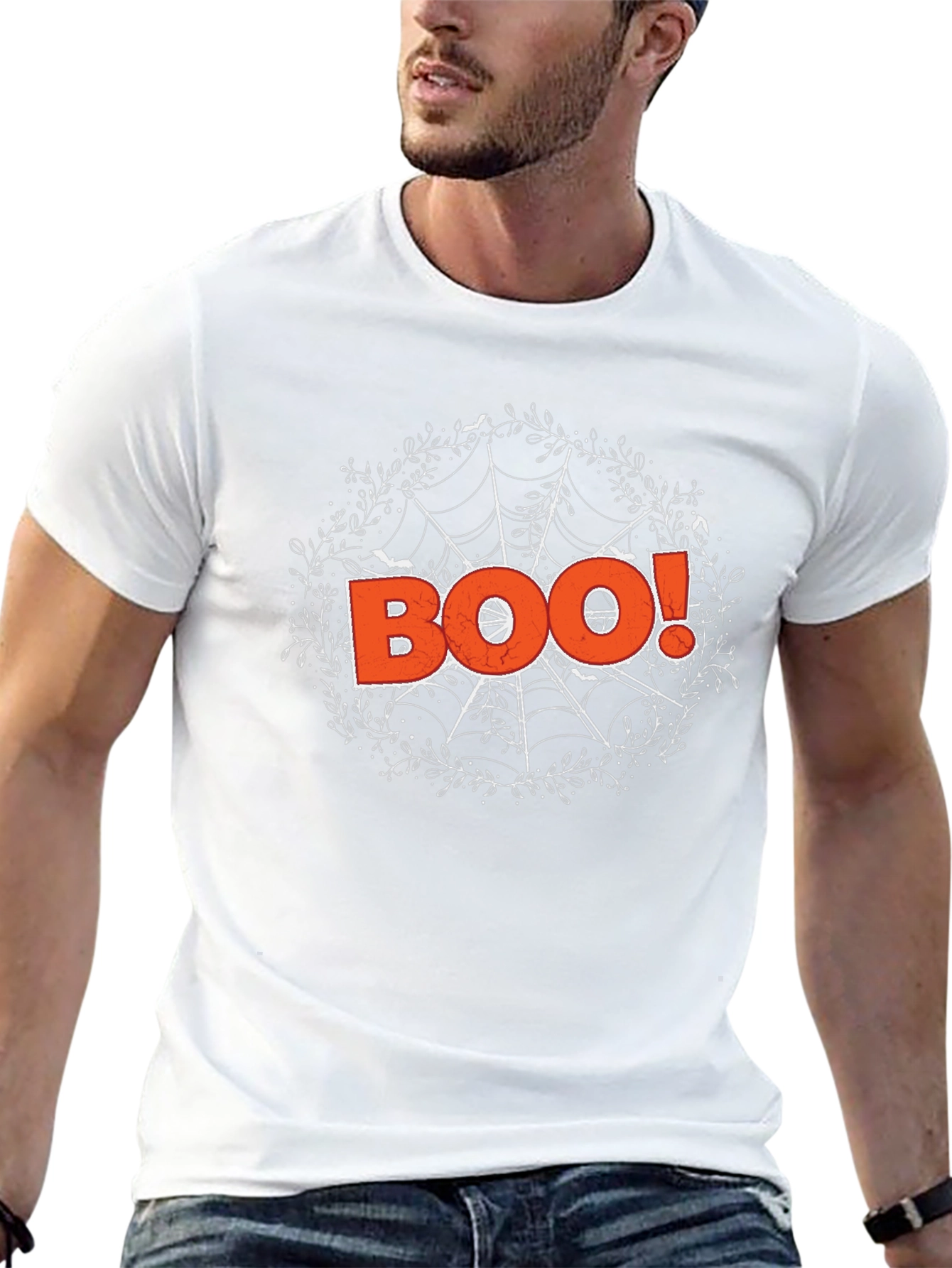 Halloween Boo Spiderweb Graphic Tee