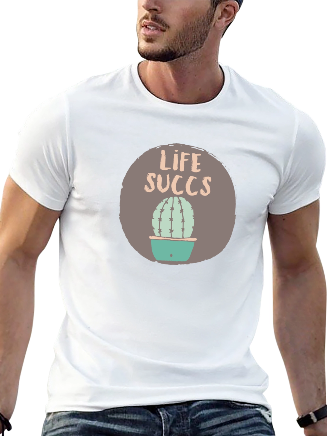 Life Succs Graphic Tee - Funny Cactus Shirt