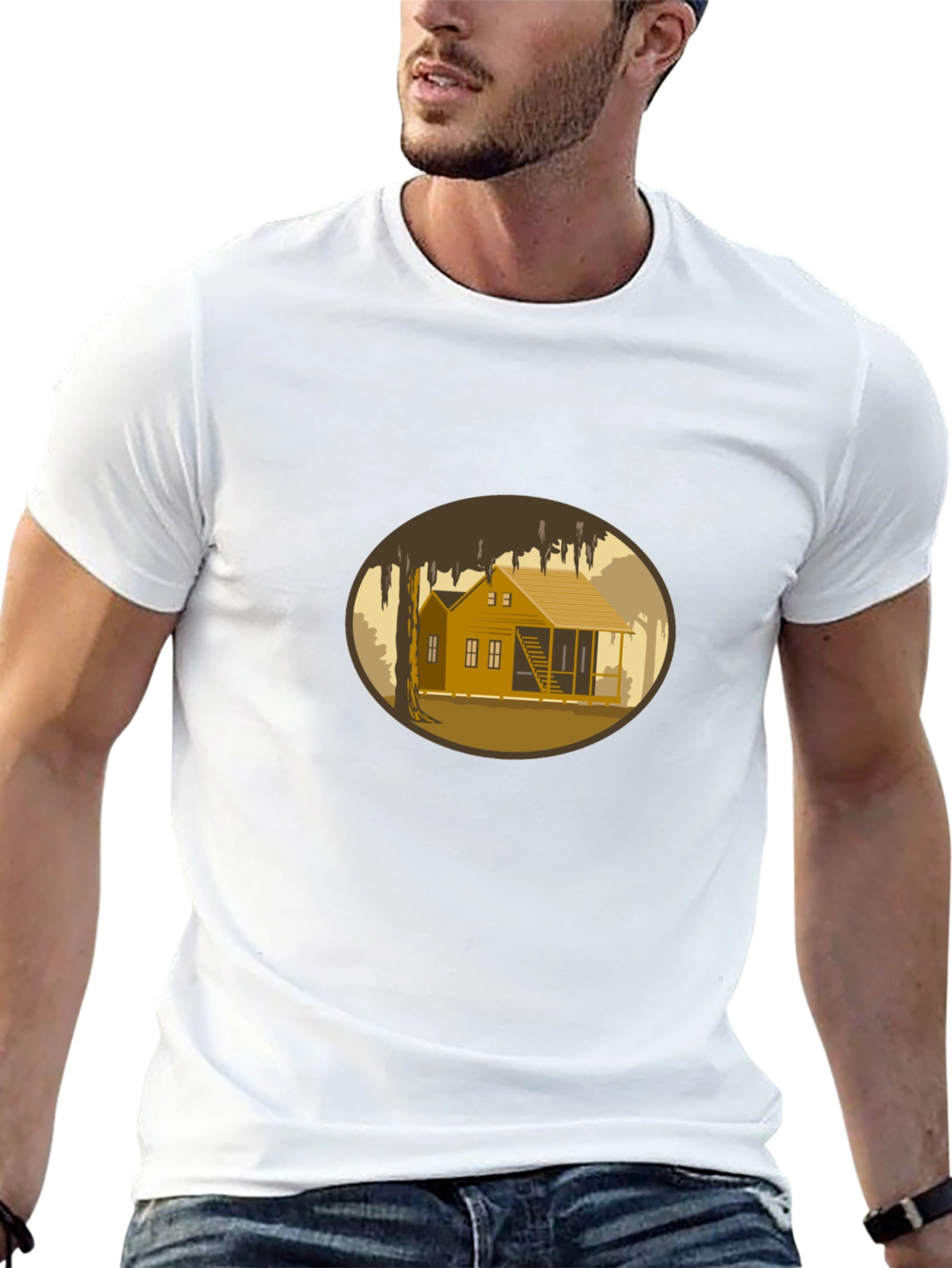 Bayou Cabin Graphic Tee - Black