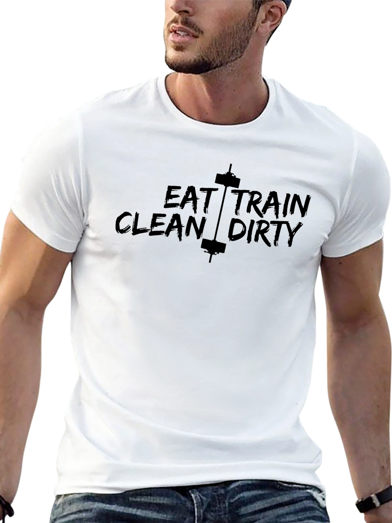 Eat Train Clean Dirty T-Shirt - Gym Motivation Tee