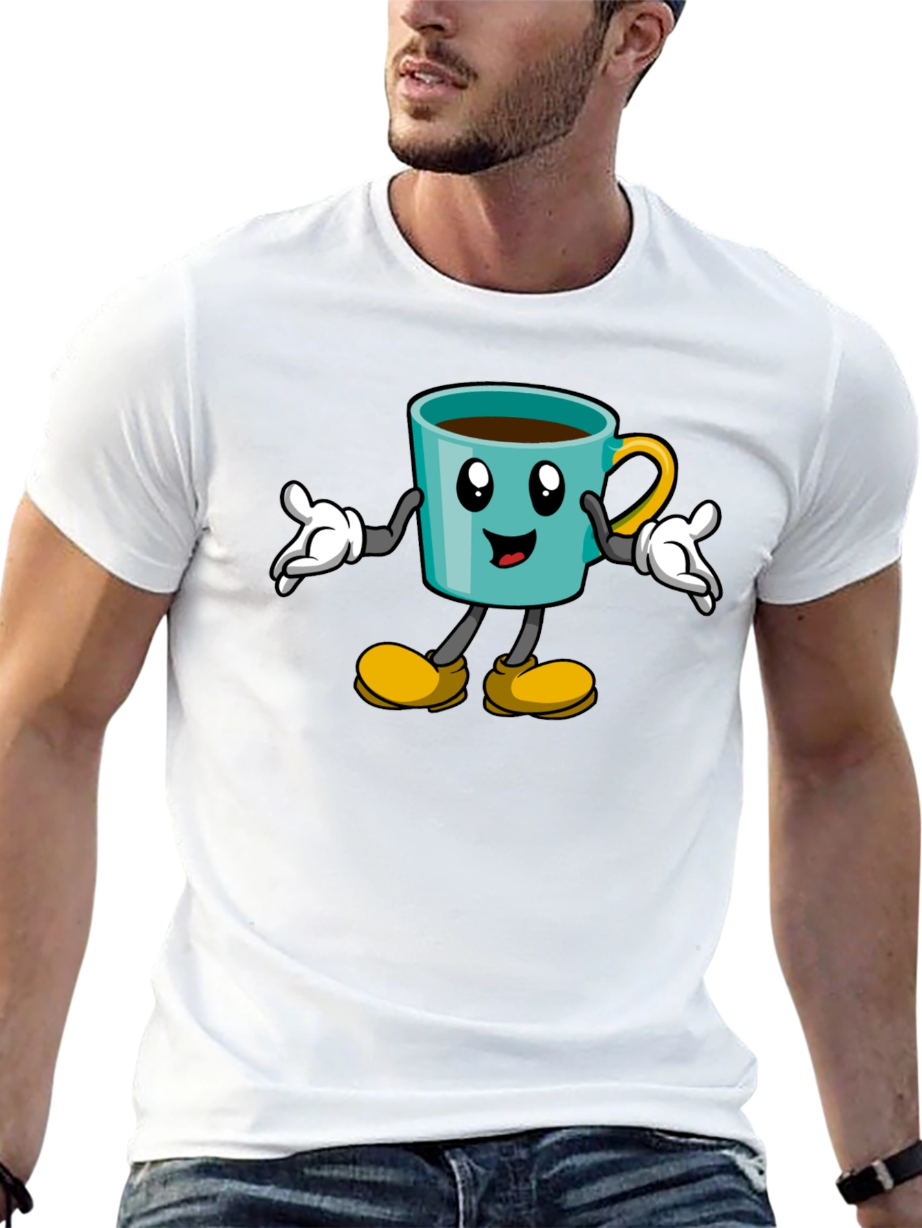 Cartoon Coffee Cup T-Shirt
