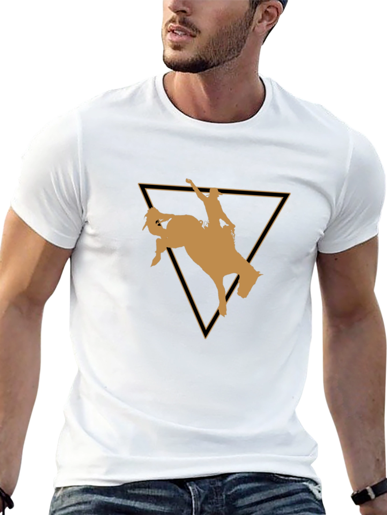 Rodeo Rider Graphic Tee - Black Cotton T-Shirt