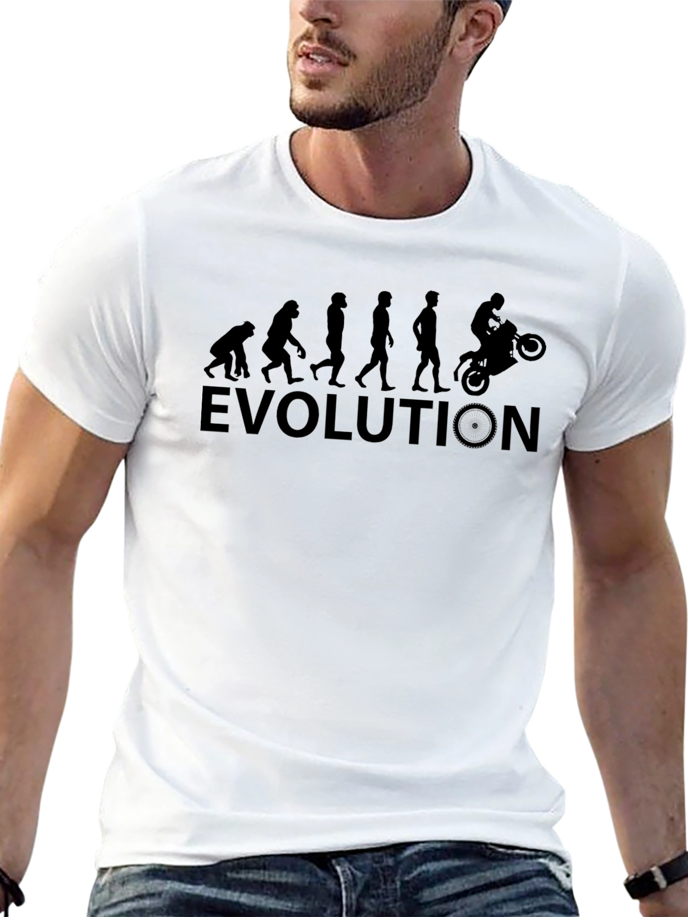 Evolution Motorcycle Rider T-Shirt - Black