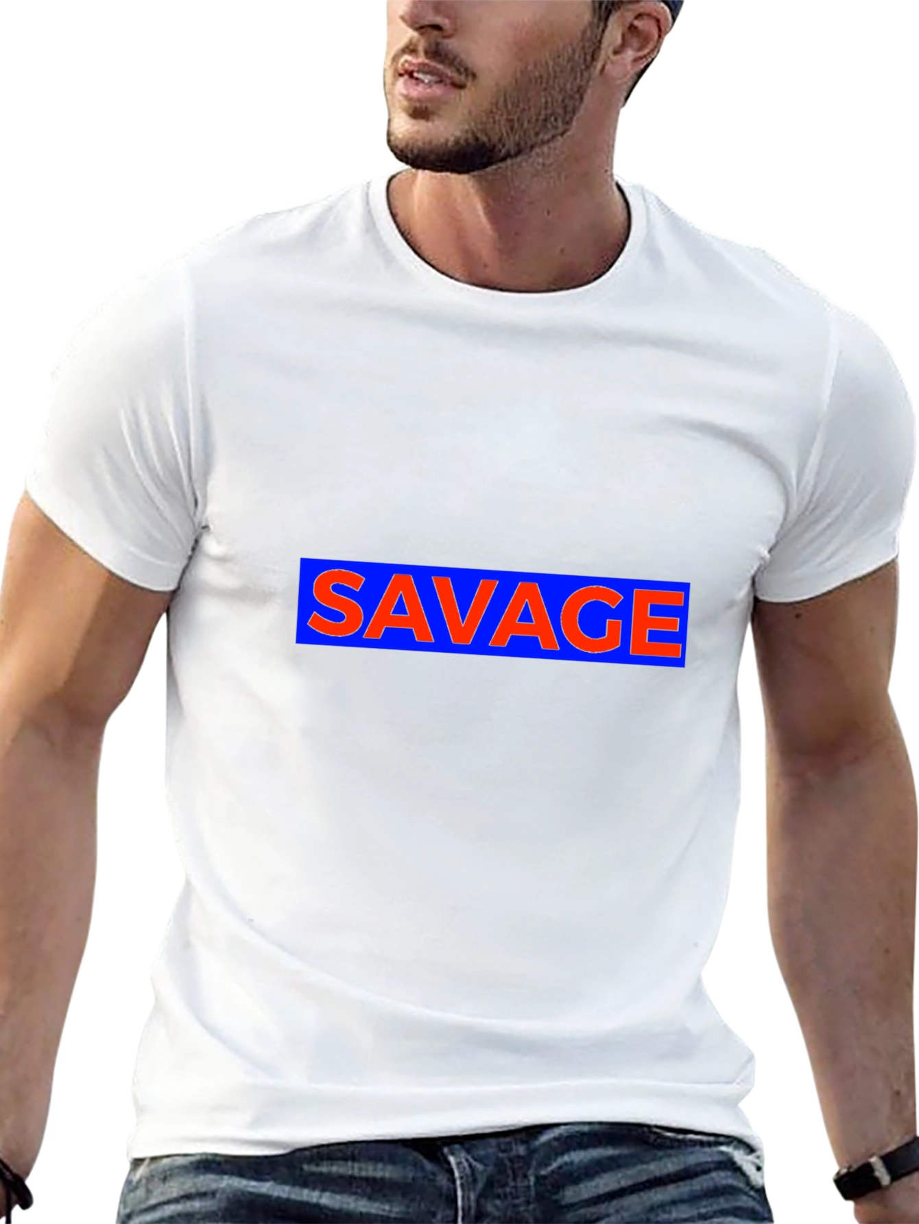 Savage Graphic Print Tee - Casual Style
