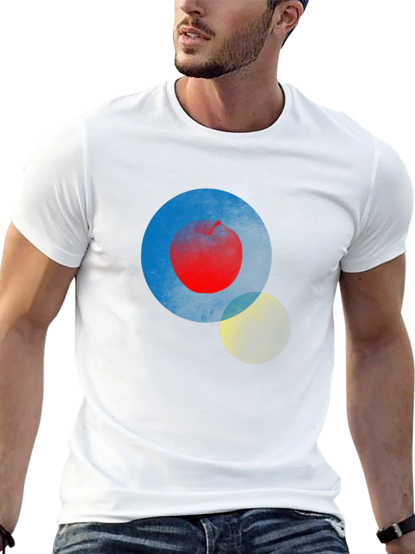 Abstract Circle Print Mens Black T-Shirt
